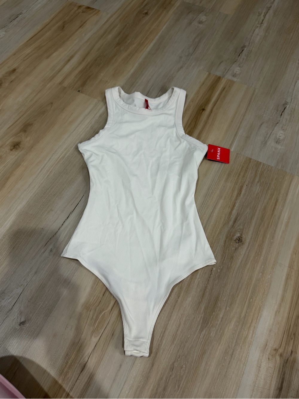 White Ribbed One-Piece Bodysuit